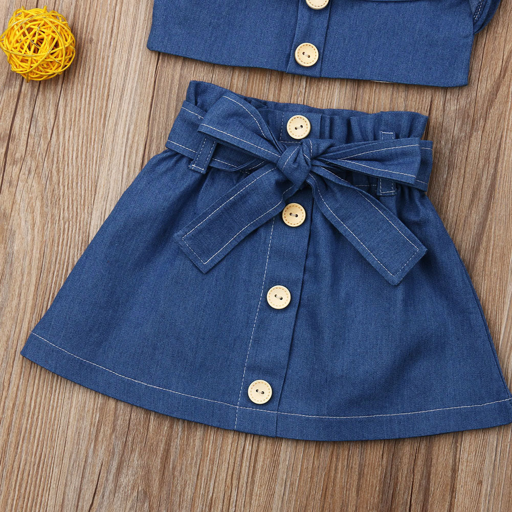 Children's suspender skirt/pants outfit