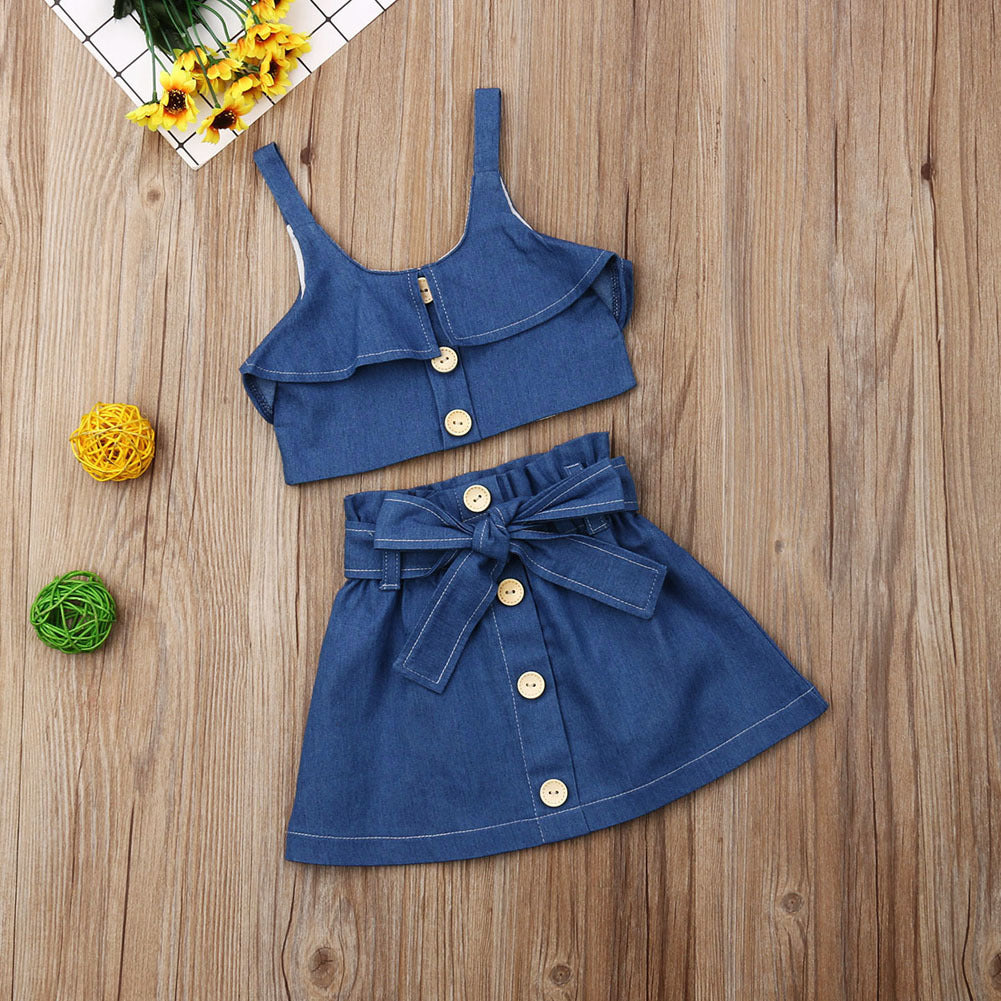 Children's suspender skirt/pants outfit