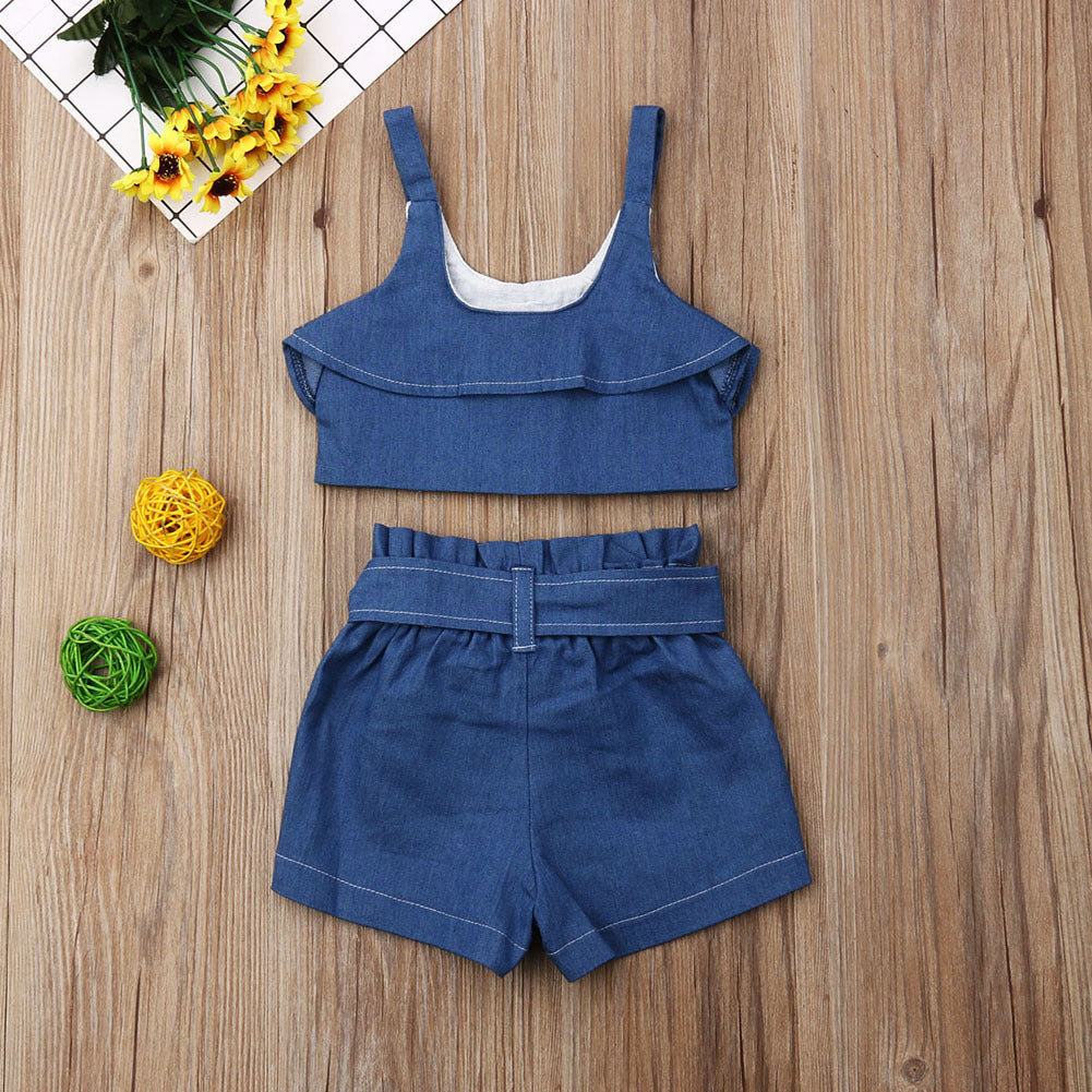 Children's suspender skirt/pants outfit