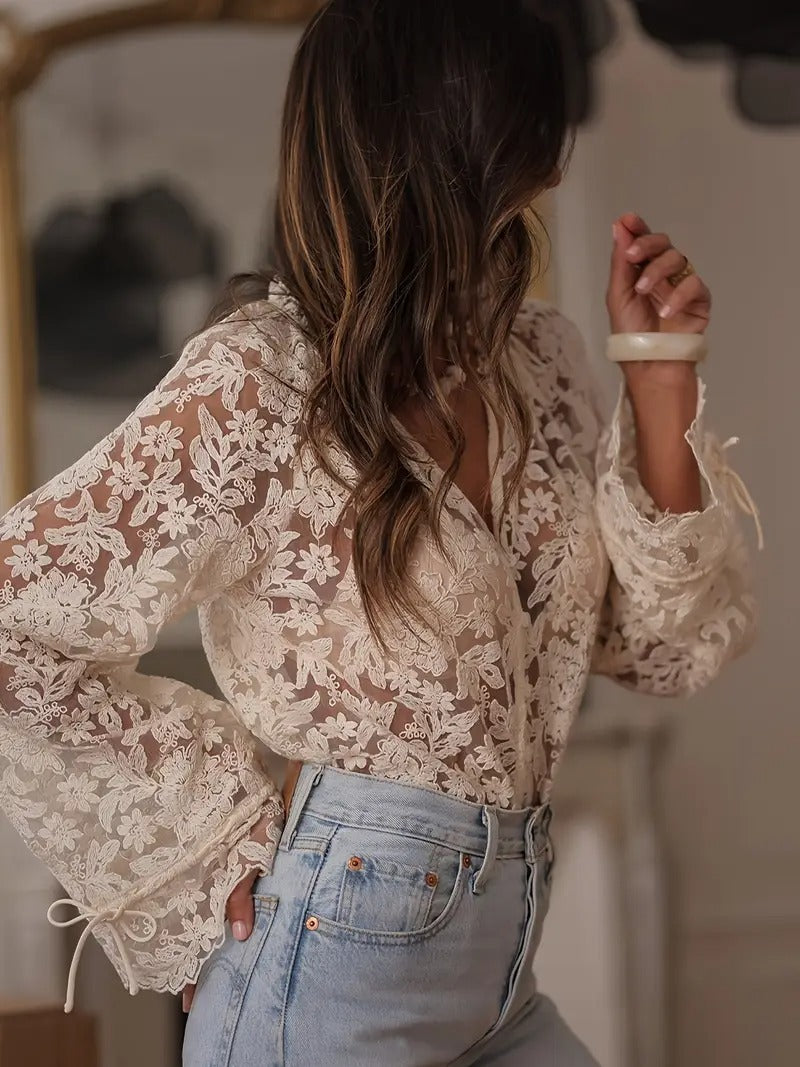 Embroidered Lace Flower Shirt