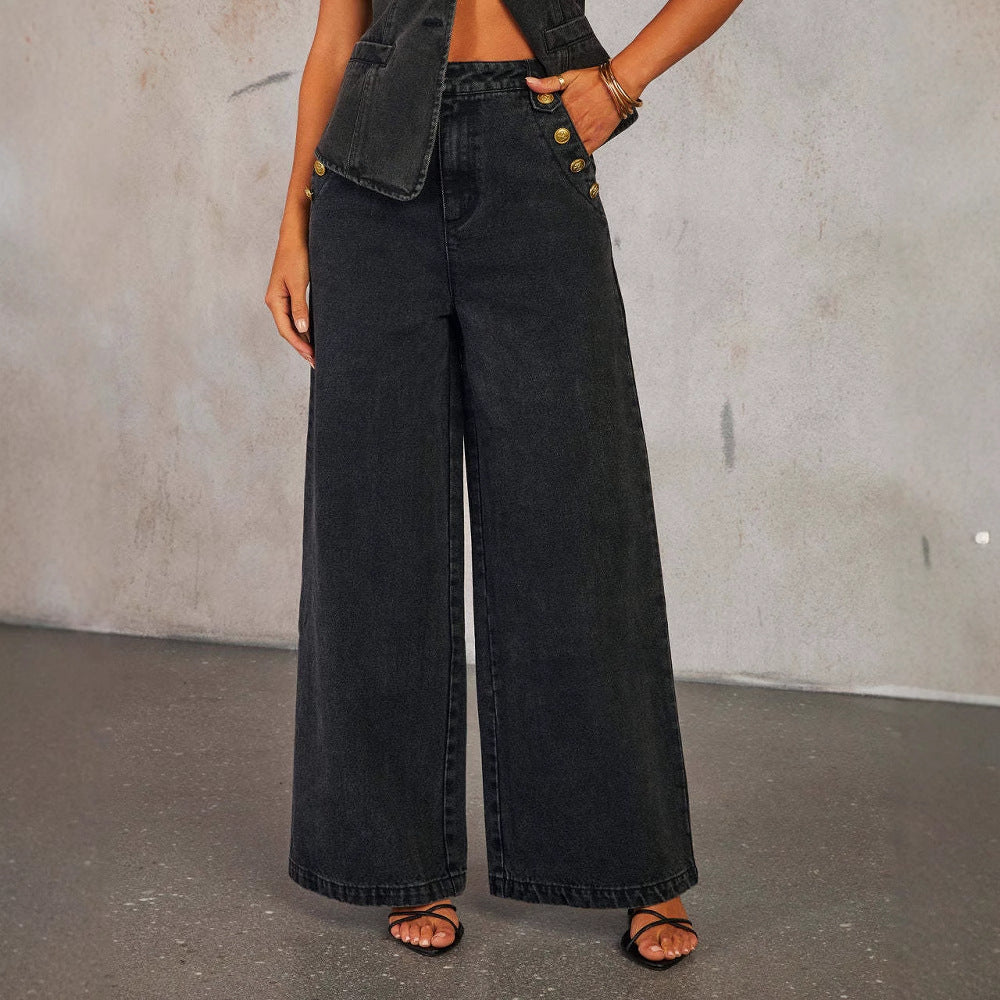 Sleeveless Denim Suit